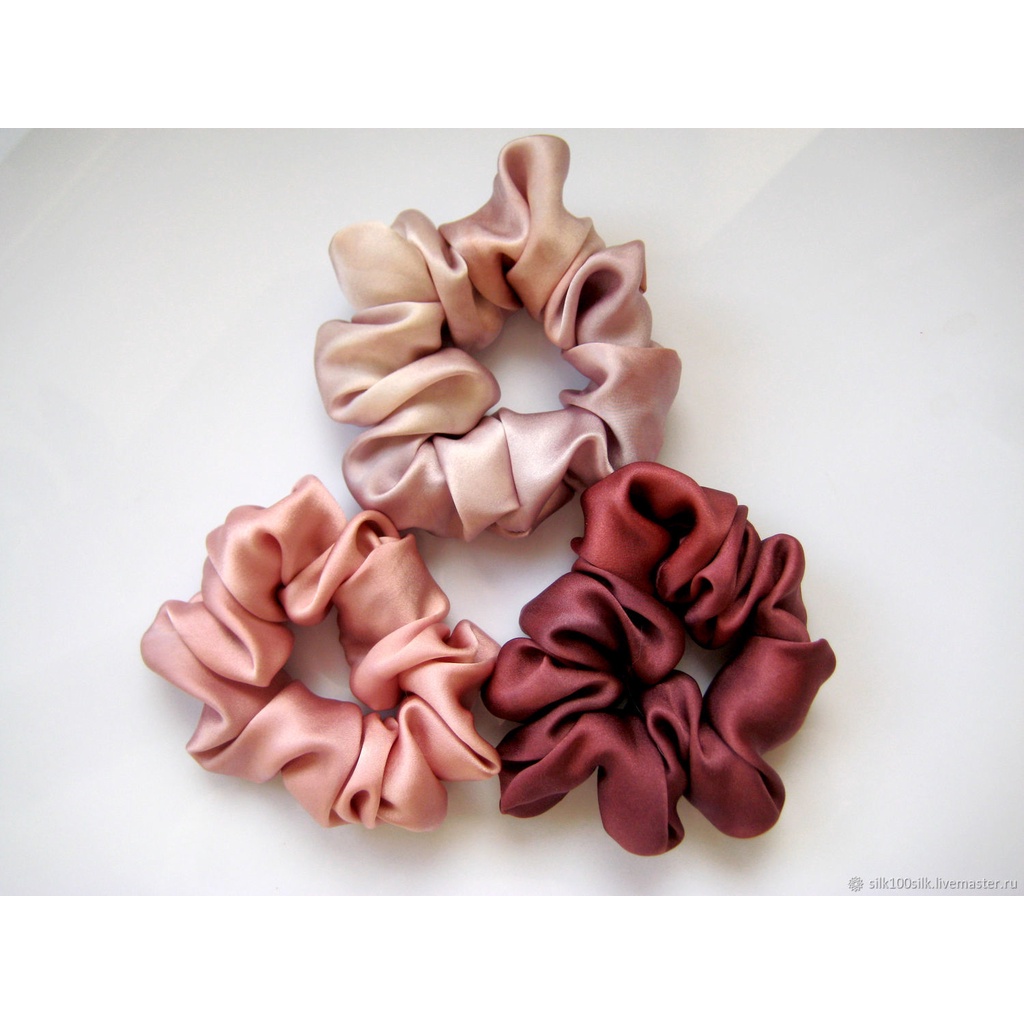 Scrunchie Velvet Silk Ikat Rambut Warna Doff Kunciran Cepol Matte Bahan Satin Velvet