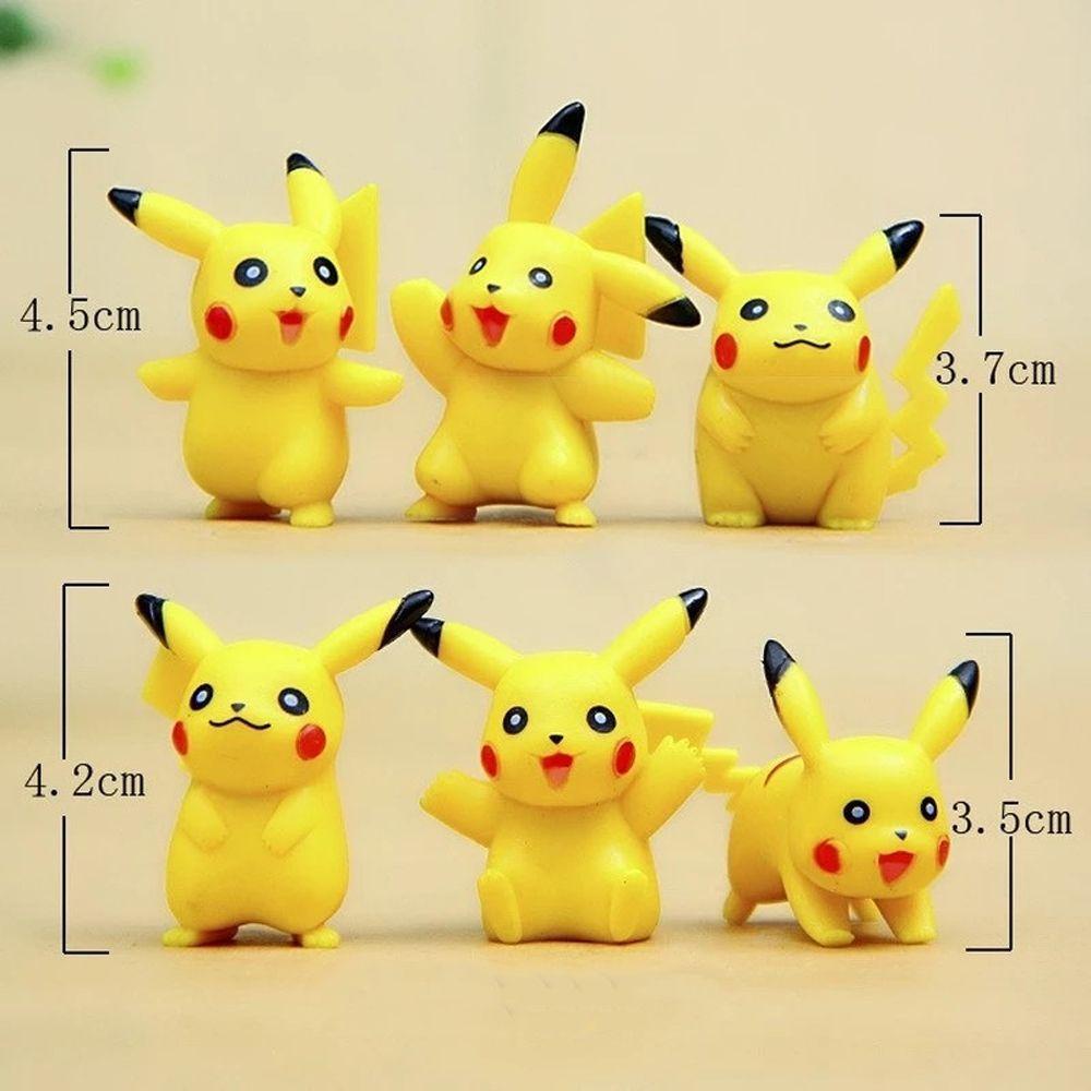 Lanfy Pikachu Figure Hadiah Ulang Tahun 6pcs/set Mainan Mini Anime PVC Pokemon