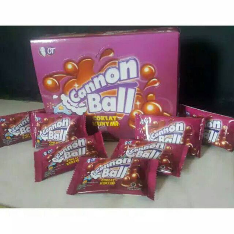 

promo permen coklat kunyah CANNON BALL 1box isi 24 cannonball murah canon bal