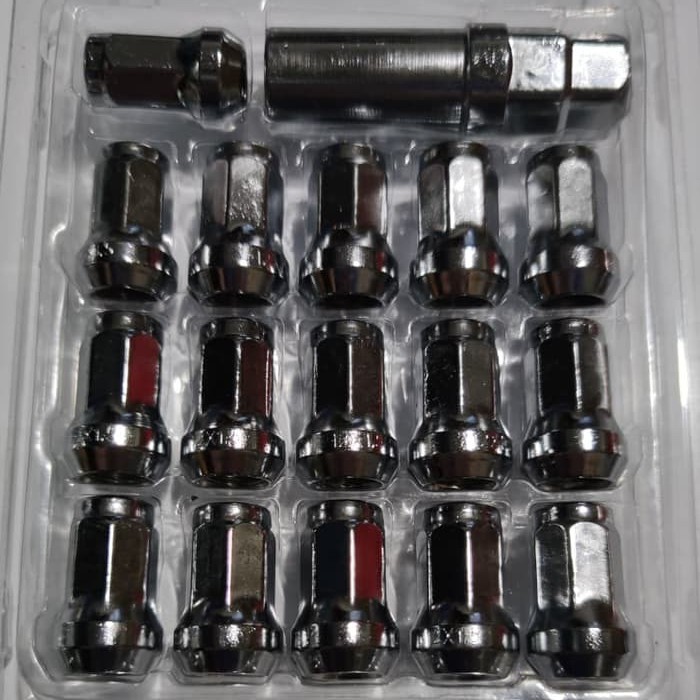 New 16 pcs Mur roda + 1 kunci mur racing max Guard warna 12 x 1.5 CHROME TOYOTA HONDA