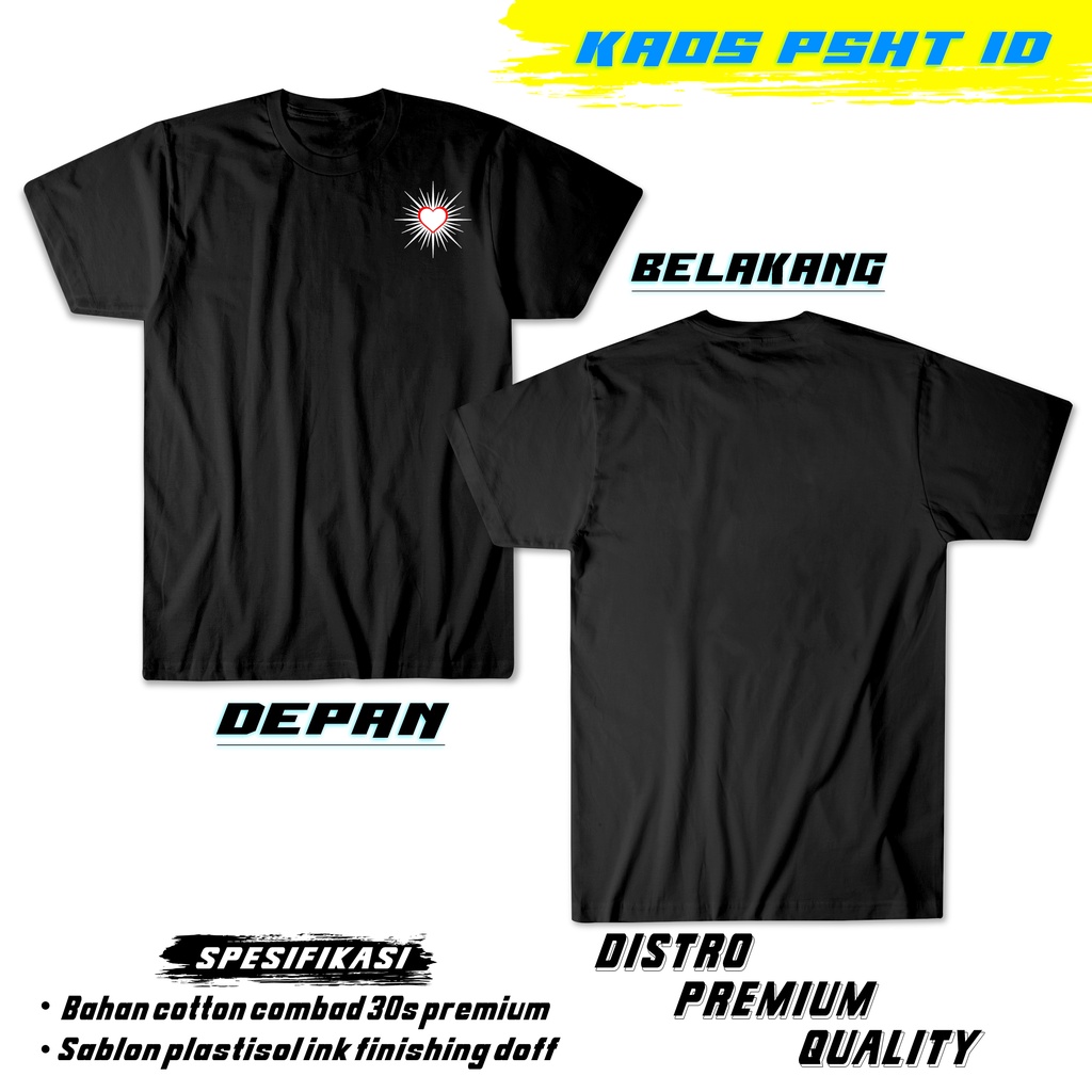 KAOS PSHT SIMPLE HATI BERSINAR ISTIMEWA /BISA COD/BAHAN DISTRO KAOS PSHT ID