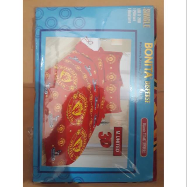 Sprei Motif Bola - Sprei Bola M.U - Sprei Manchester United - Sprei Single Size - Sprei 120 x 200