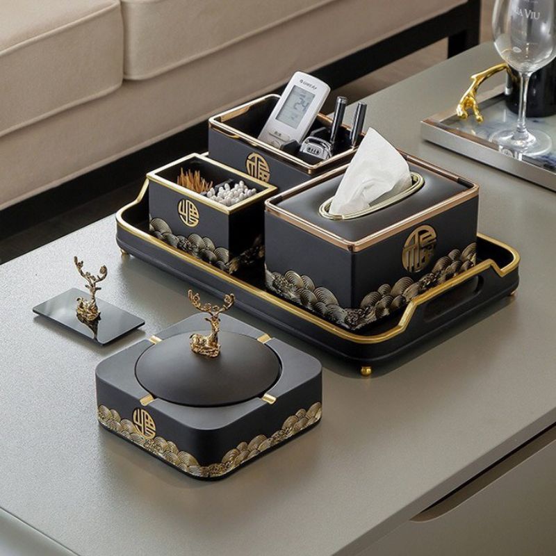 BLACK GOLD SERIES EXLUSIV DESIGN PAKET TISSUE BOX SUPER MEWAH 1SET ISI 5PCS  TISU BOX KOTAK TISU MEW
