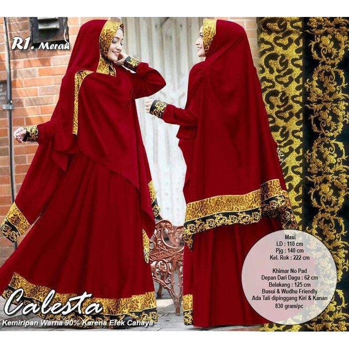 [READY ORI] Gamis Premium CALESTA Syari/ BAJU HIJABERS MUSLIM BUSUI
