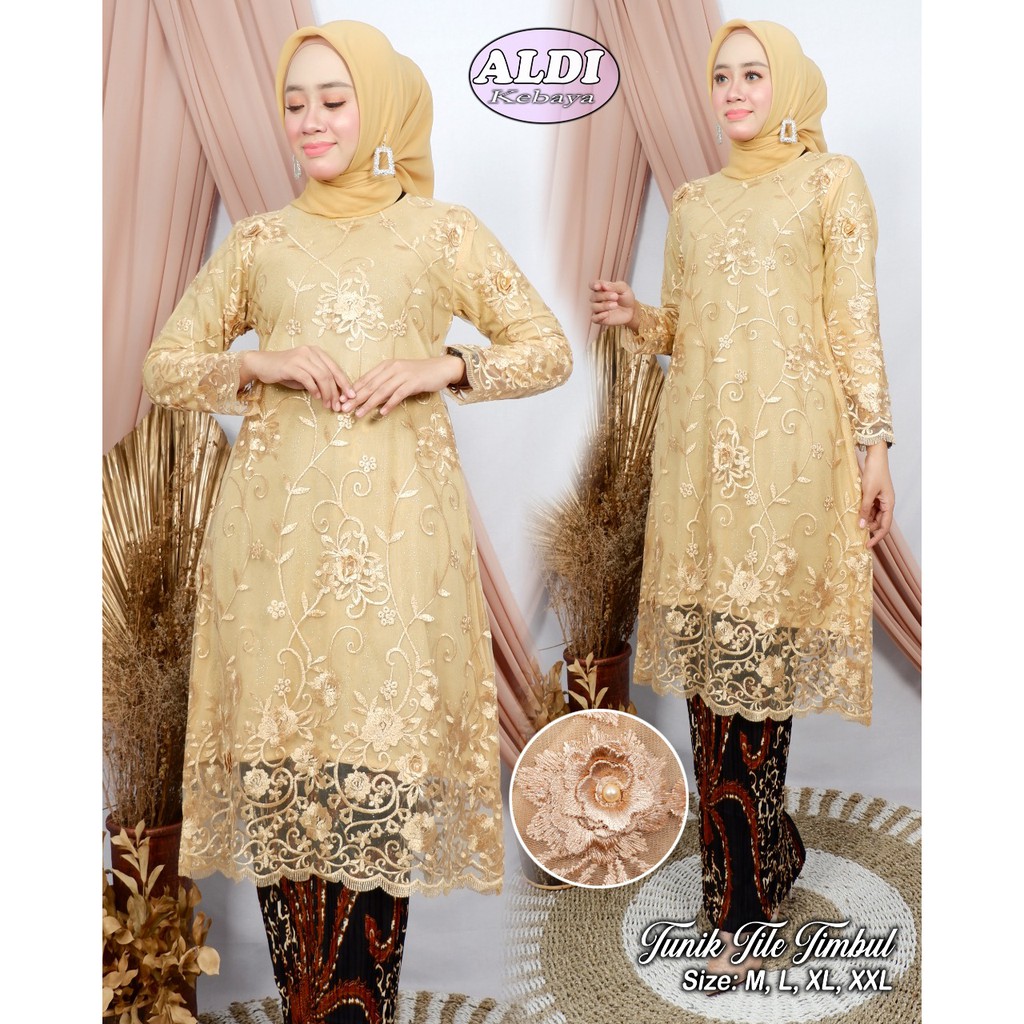 SET TUNIK TULLE BORDIR MUTIARA / SET TUNIK TULLE MUTIARA BORDIR / SET TUNIK KONDANGAN