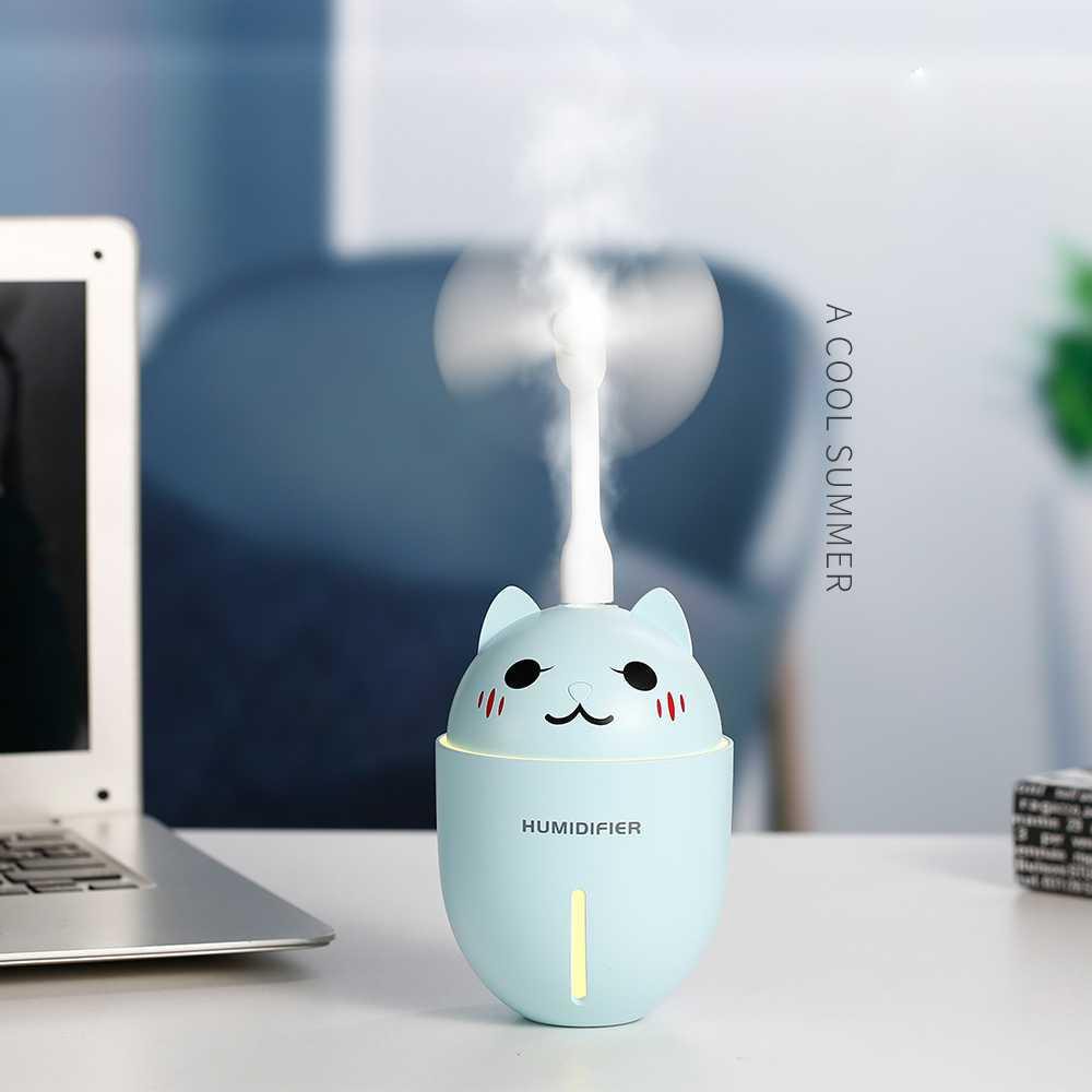 Taffware Cute Pet Humidifier 3 in 1 + LED Light + USB Fan - HUMI H1 [Biru]