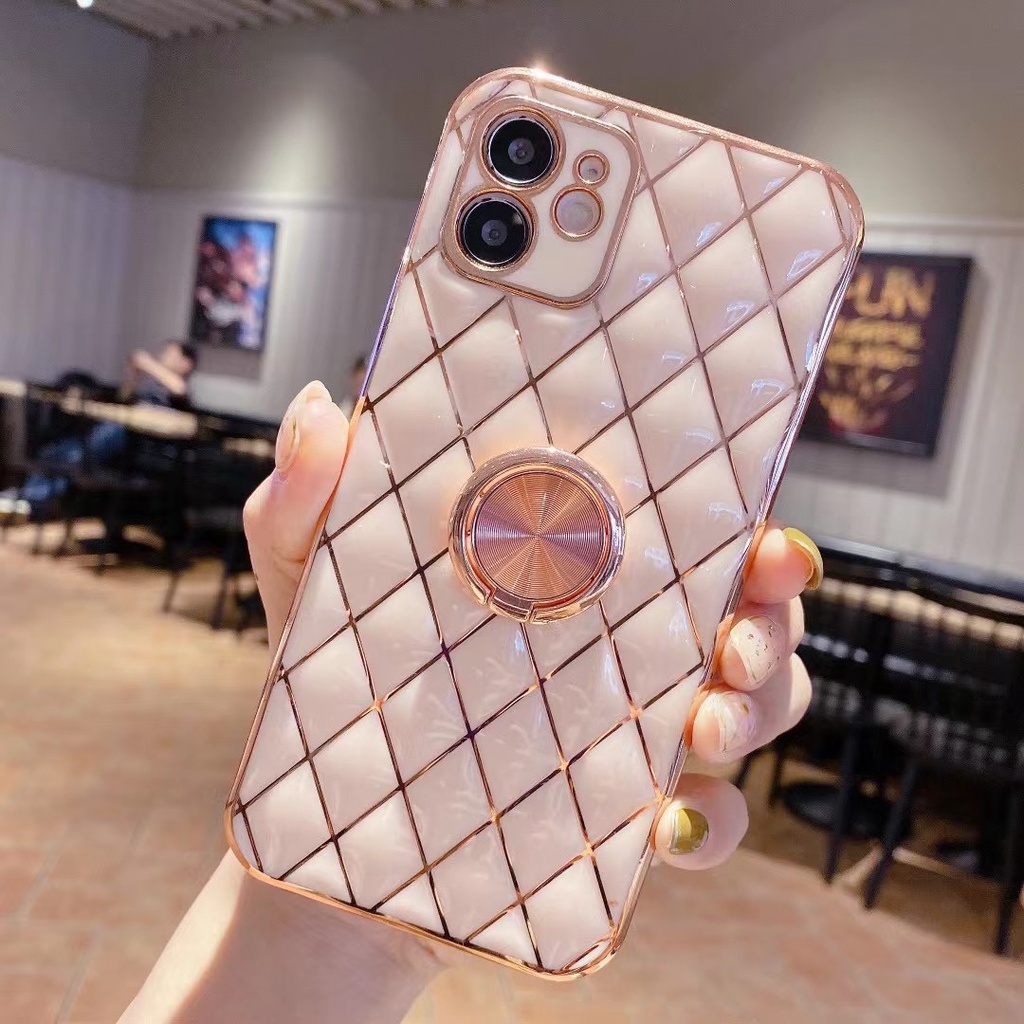 Soft Case Pelindung Lensa 6d Dengan Braket Cincin Untuk Iphone 12 11 Pro Max 7 + 8plus X Xs Max Xr Se 2020