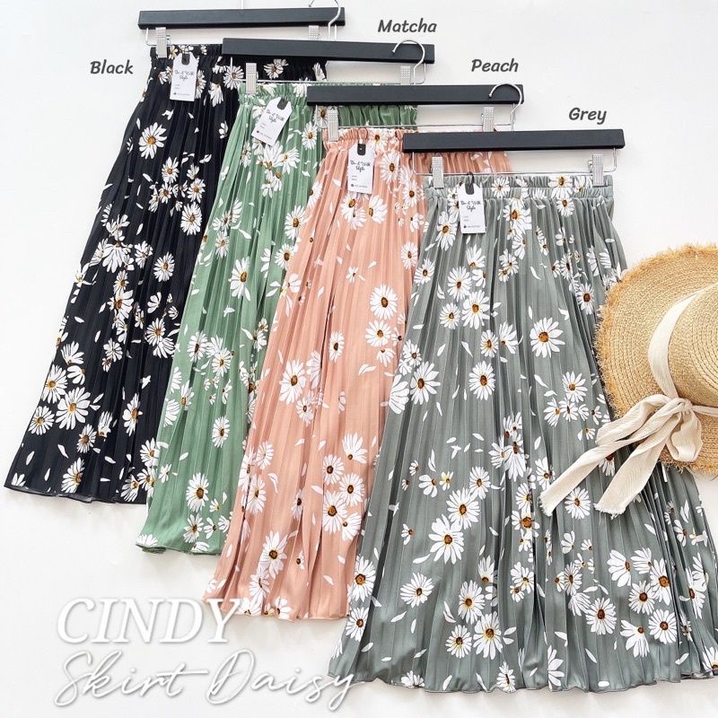 ROK PLISKET MOTIF BUNGA BAHAN PREMIUM TERBARU