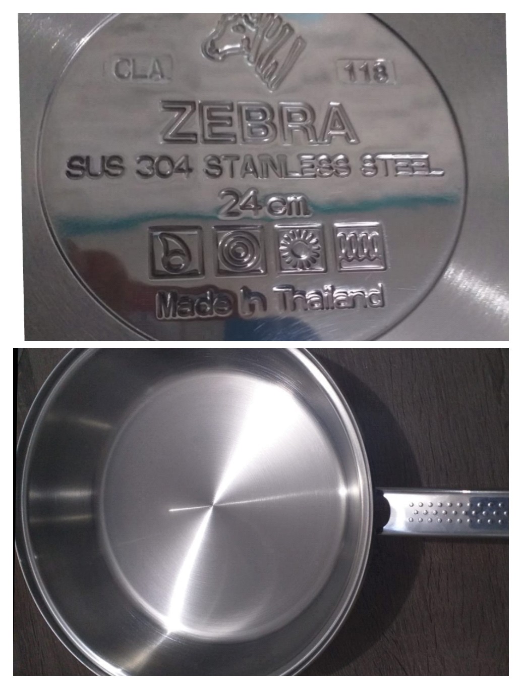 Penggorengan Stainless Zebra Fry Pan Vitalux 24cm 175325 (00230.00046)