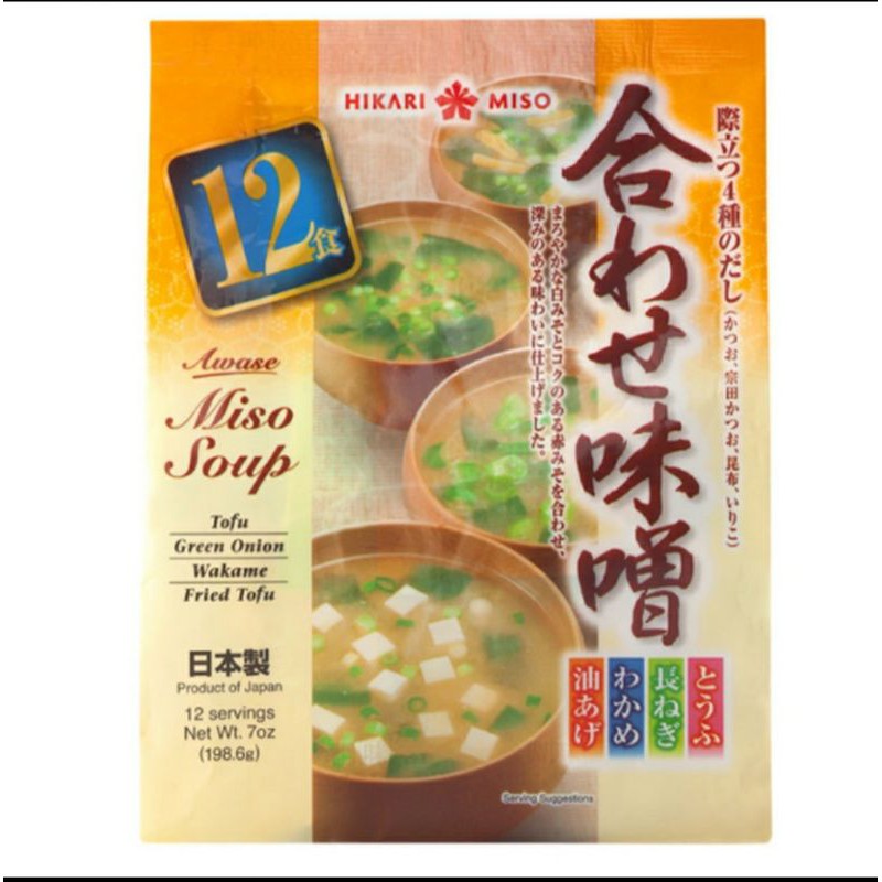 

Hikari Awase 12 Japan Miso Soup Instant Soybean Paste High Protein Sup Jepang