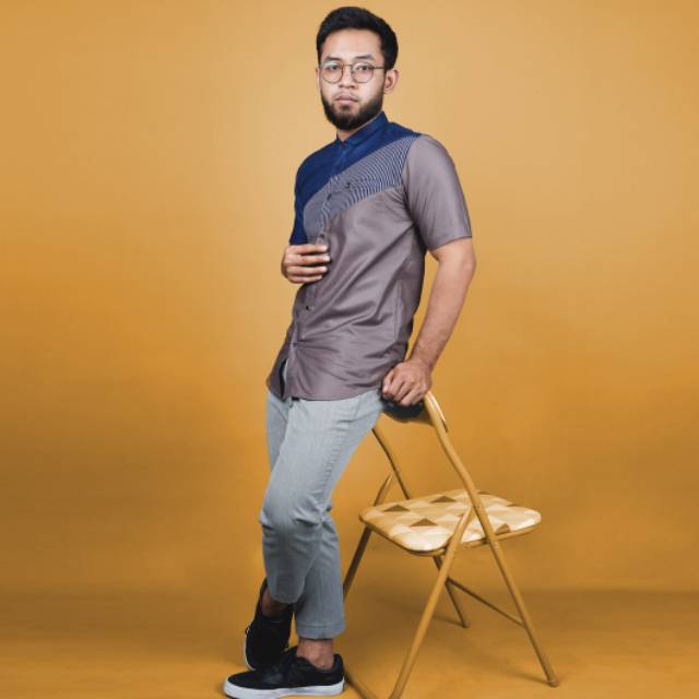 Fadkhera Bakka Short Baju Koko Modern Pria Kemko Modern Kemeja Kantor Lengan Panjang Katun