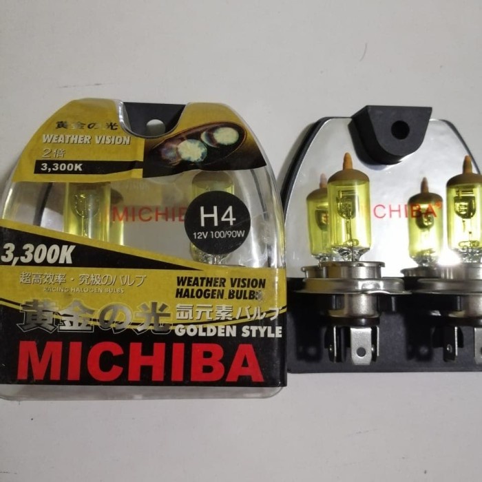 MICHIBA H4 kuning 90/100 watt/bohlam MICHIBA H4 kuning 90/100 watt