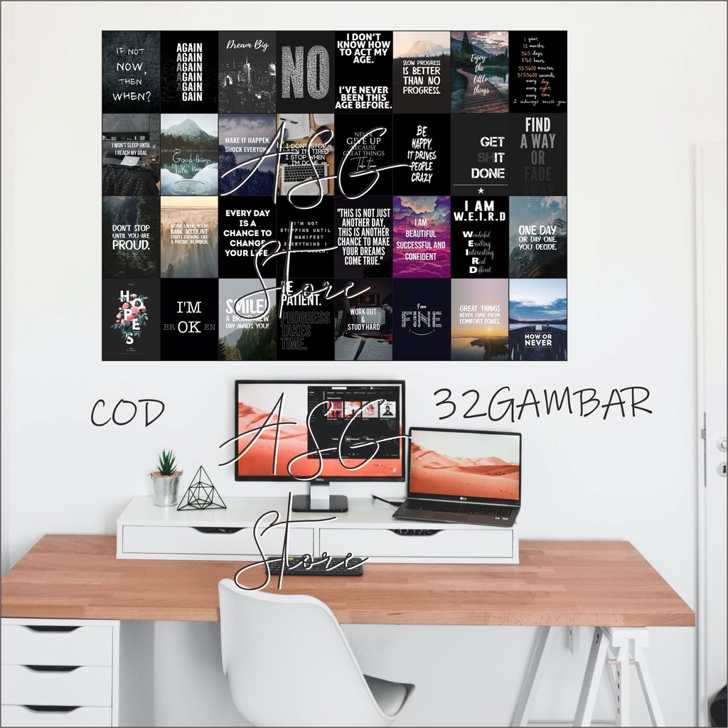 Poster Dekorasi Kamar Aesthetic tema Kata Motivasi isi 32pcs Poster Aesthetic  Keren Untuk Kamar Bis