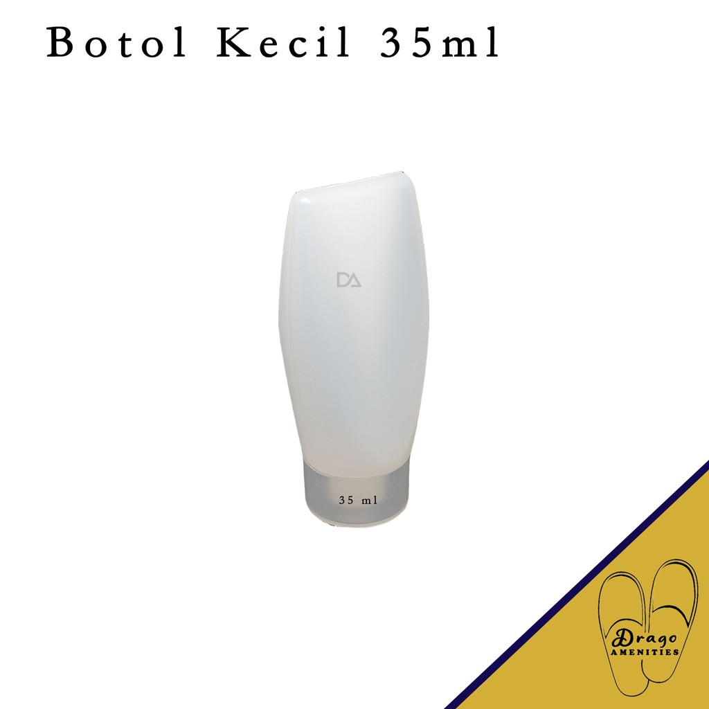 Custom Botol Kecil Tube 35mL Logo Sablon Putih Buram Cocok untuk Shampoo Hotel, Sabun, Kosmetik