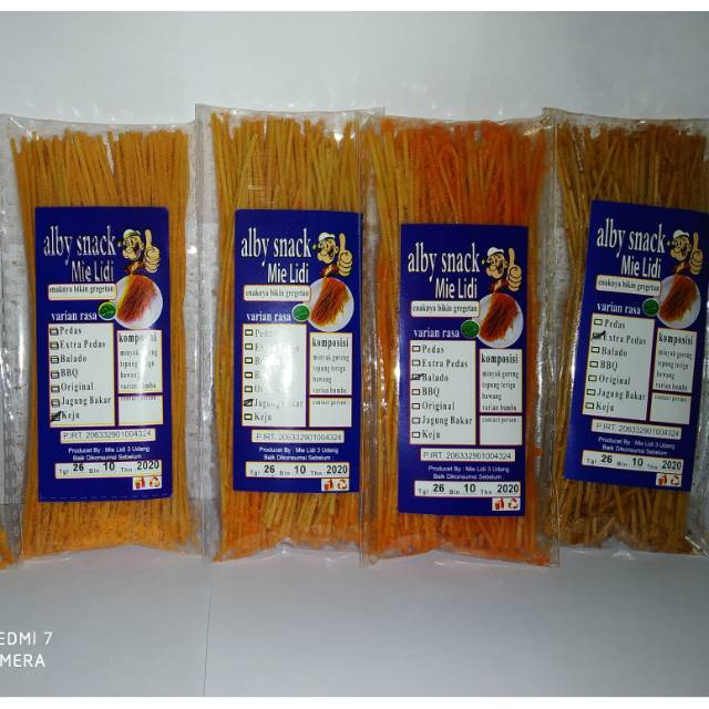 

Mie lidi Alby Snack kemasan 40 gr