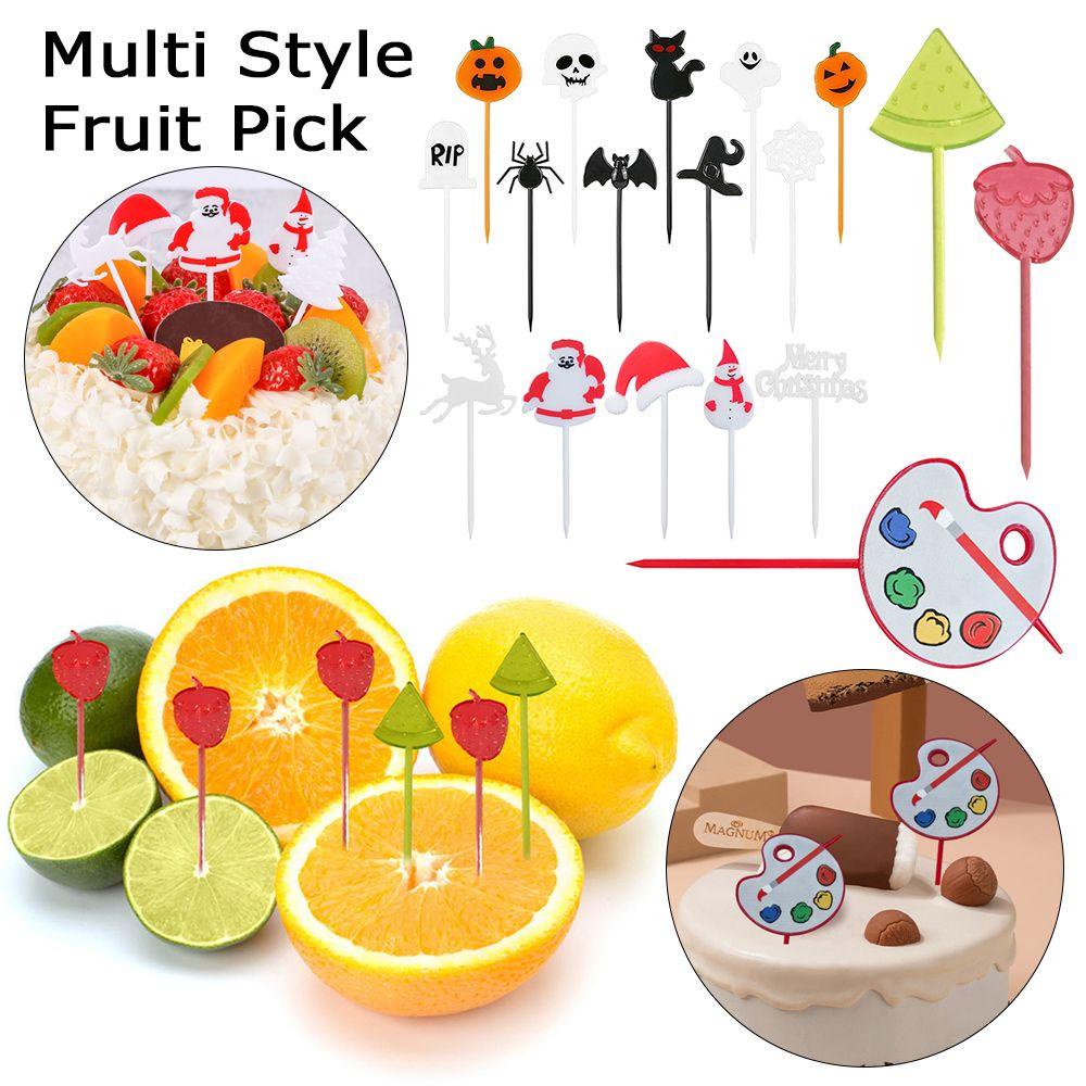 Top 20/25pcs Fruit Pick Dekorasi Snack Kue Multi style Dessert Fruit Vorken Dekorasi Pesta