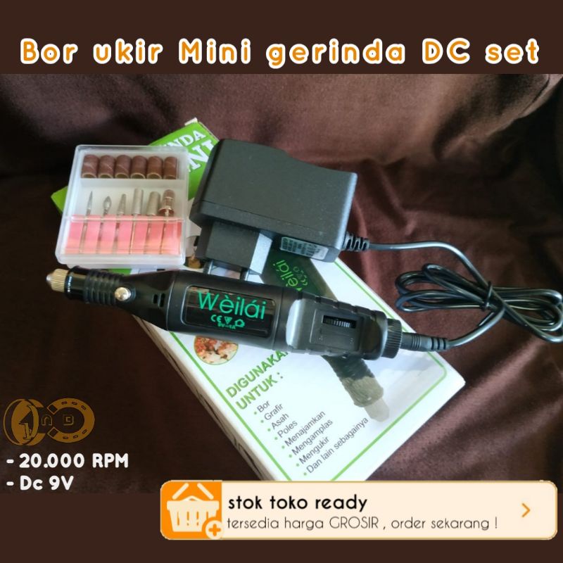 Bor mini ukir Dc murah set lengkap nail electric Bor mini gerinda ukir grafir poles sendok dll