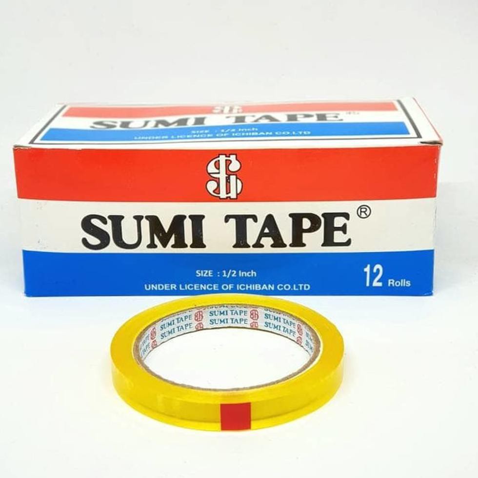 

TERMURAH ISOLASI SUMI 12MM X 72Y ISOLASI BENING SELOTIP LAKBAN BENING