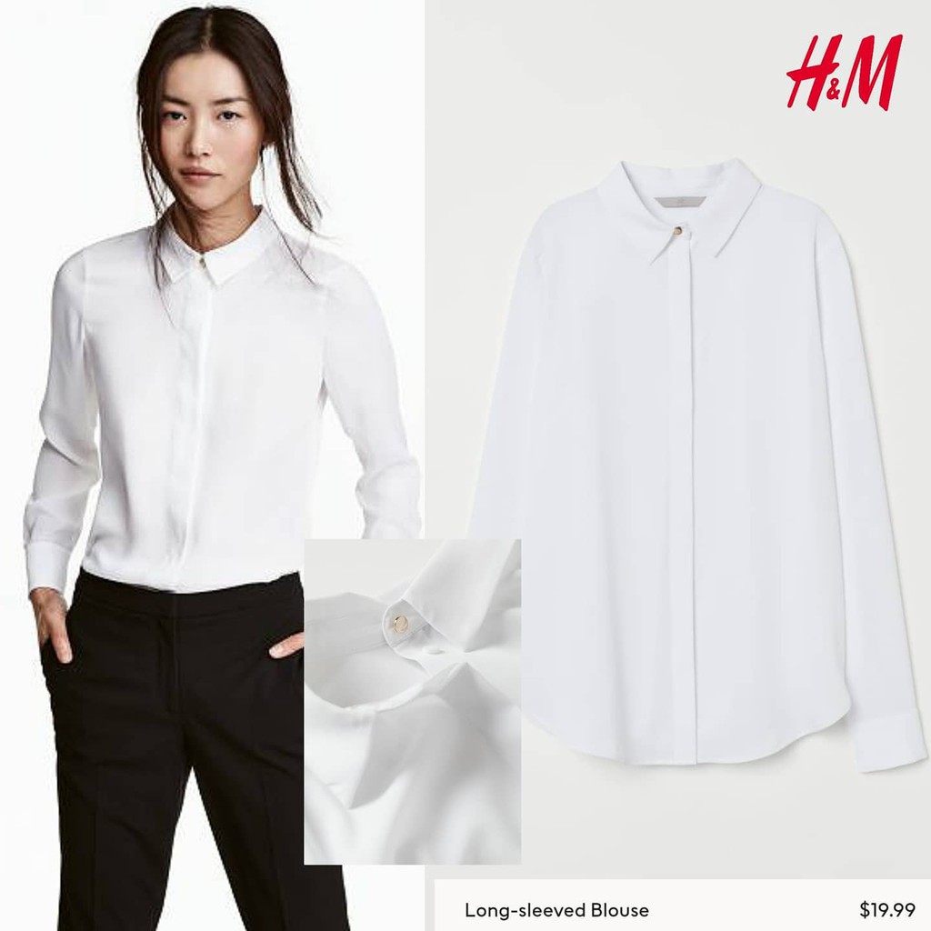 h & m white blouse