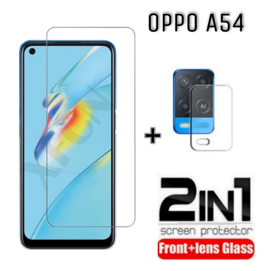 Tempered Glass OPPO A54 5G Anti Gores Layar Clear Dan Pelindung Camera Screen Guard Protector
