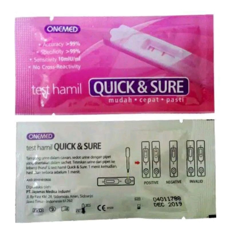 Testpack Test pack Tes hamil test kehamilan Quicksure Quick sure onemed tespek Testpack kehamilan instan