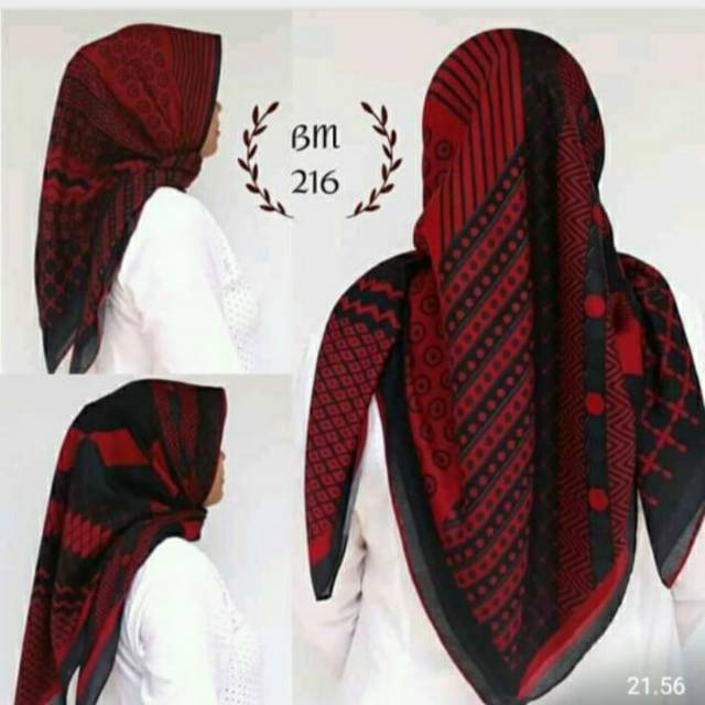 Kerudung deenay KW merah putih