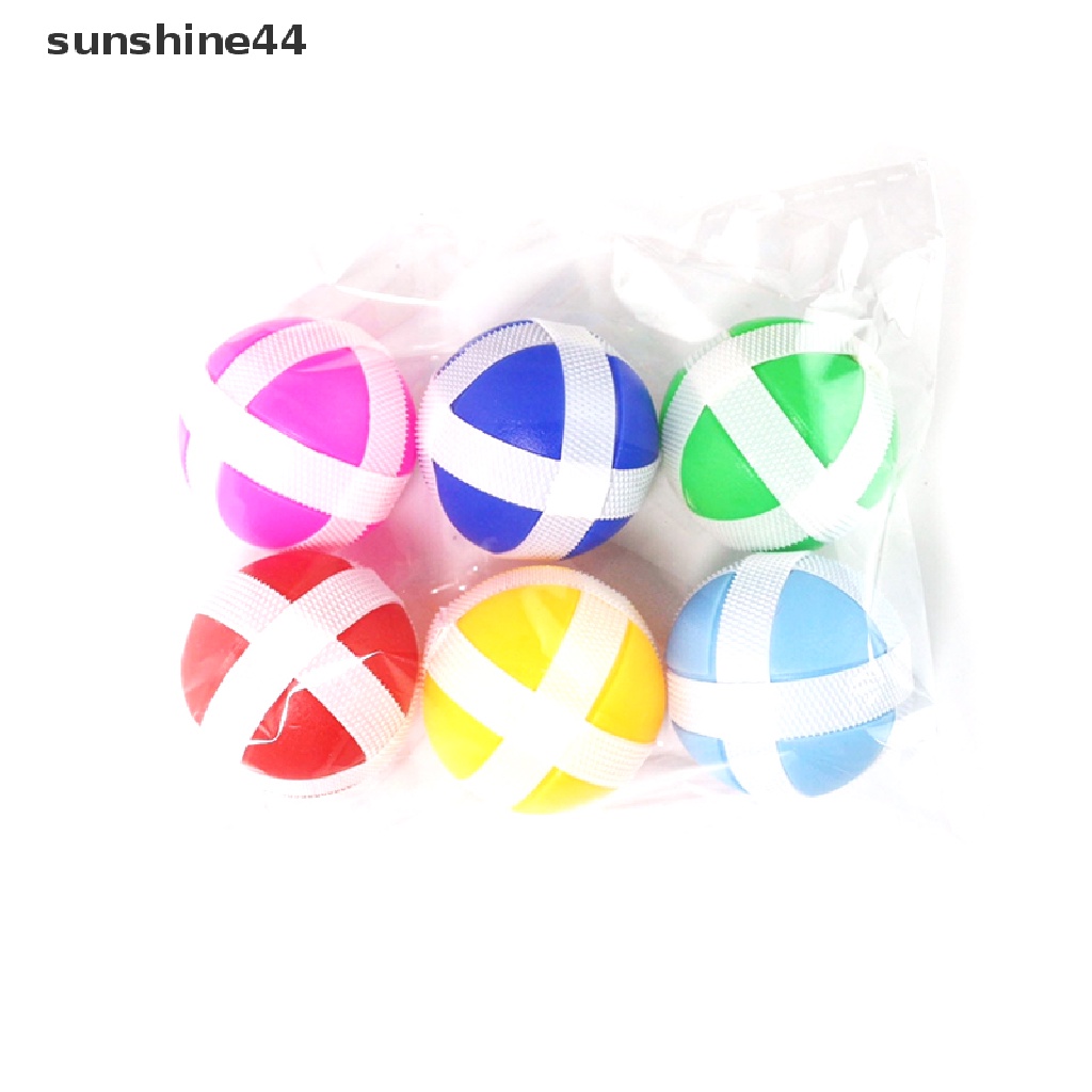 Sunshine 6pcs Mainan Montessori Target Tembak Bola Lengket Untuk Hadiah Anak Laki-Laki