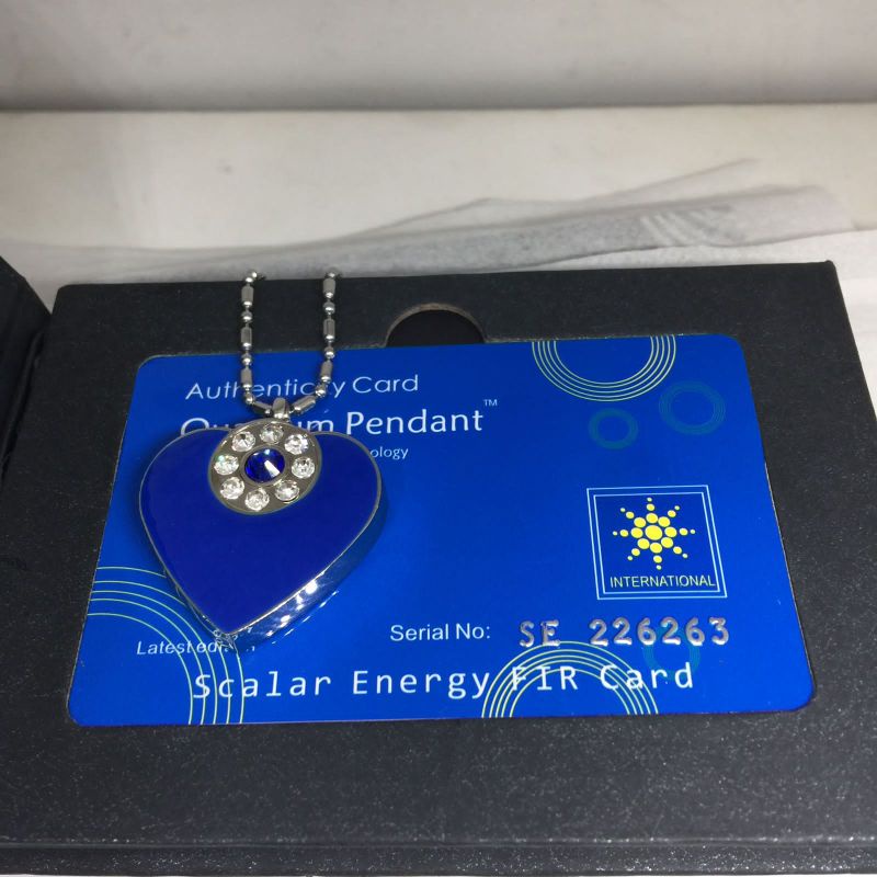 Kalung Kesehatan Terapi Asli - Quantum pendant asli - kalung kesehatan bio energi -Kalung Quantum Pendant Motif Love Permata Biru Love Biru