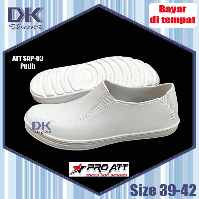 ATT SAP 03 Putih 39-42 / Sapatu Slip On APD Putih Non Medis / Sepatu PCU / Sepatu Perawat