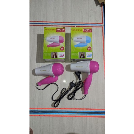 Alat pengering rambut elektrik hairdryer lipat listrik portable 500W hair dryer pemanas rambut