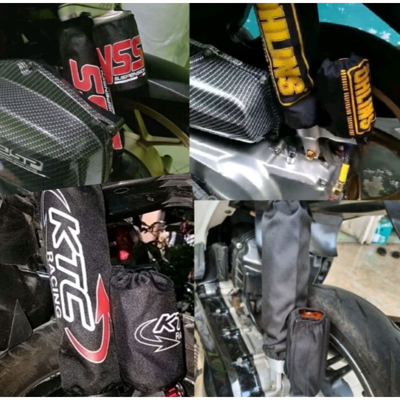 satu set satu pasang sarung shock cover shock tabung belakang beat vario scoopy mio bebek