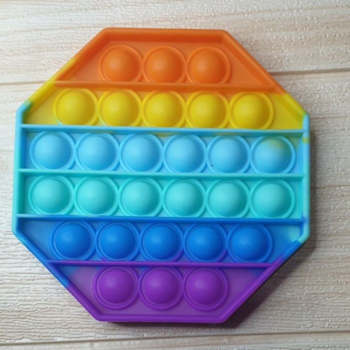 (Murah Lebay) POP IT RAINBOW UNICORN. Fidget pust pop its fidget Toy. #Bonus majalah anak-Segi delapan