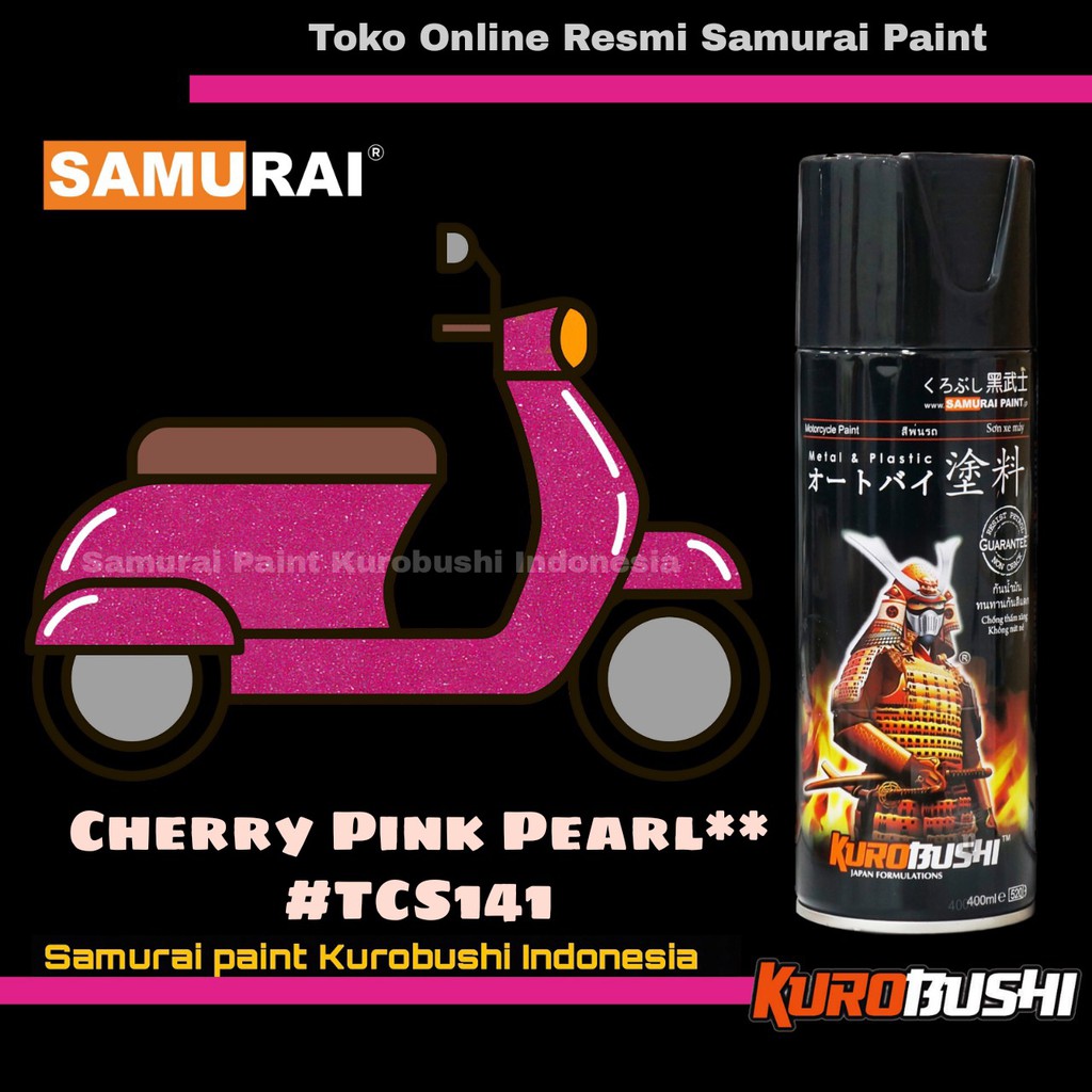 Samurai Paint CHERRY PINK PEARL TC S141 Warna 2 Coat System Suzuki Pink Magenta Candy Cat Semprot