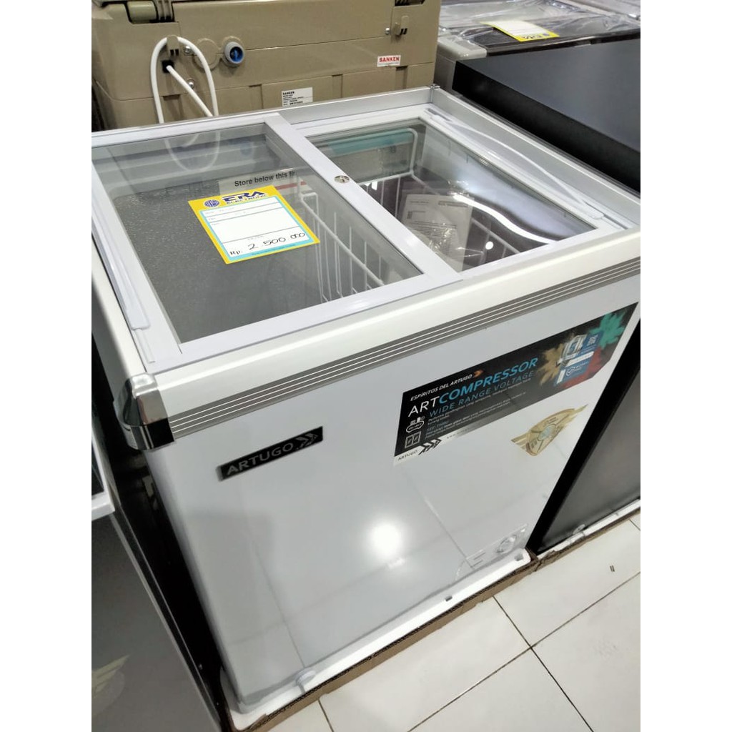 Freezer Box Display Cooler Sliding Kaca Artugo SH-100A / 100 liter Gratis Ongkir Magelang