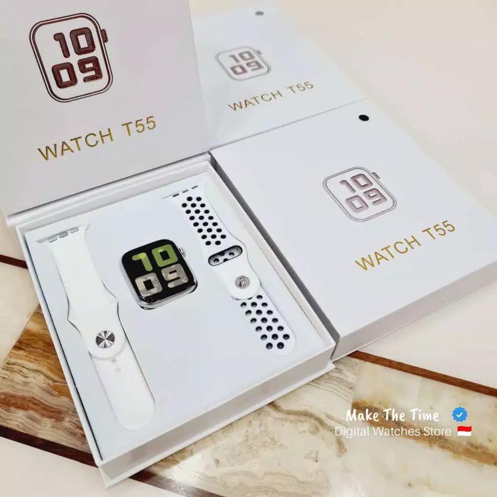 DIGITIME-Jam tangan SMARTWATCH Original T55 T500 &amp; T500+ Double strap bisa telfon dan ganti walpaper
