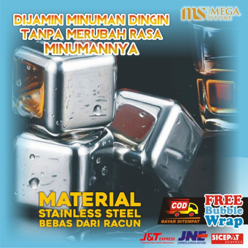 

Es Batu Stainless Steel Reusable Ice Cube Pendingin Non Cair M1106