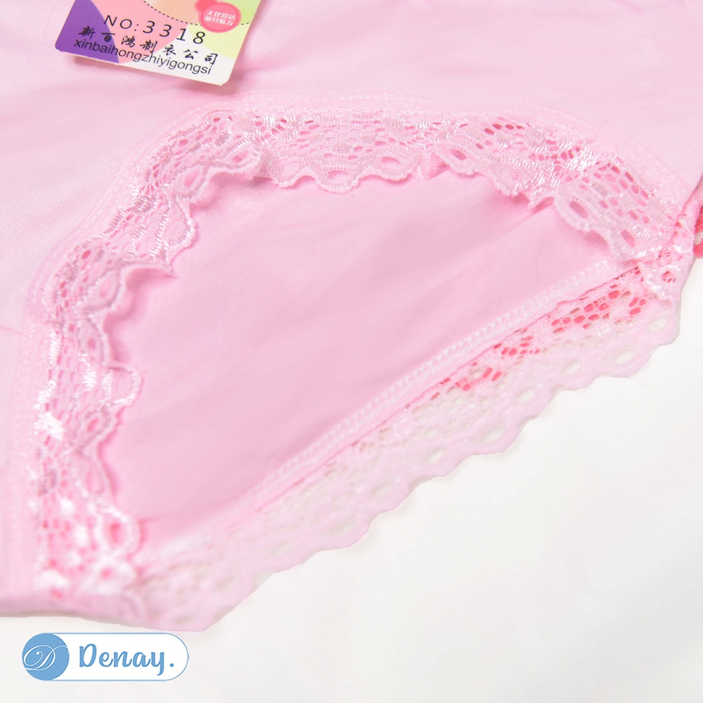 Tokodenay - Celana Dalam Wanita - CD Ainian 3318 Renda Polos - Spandex Premium Quality - Isi 12 Pcs