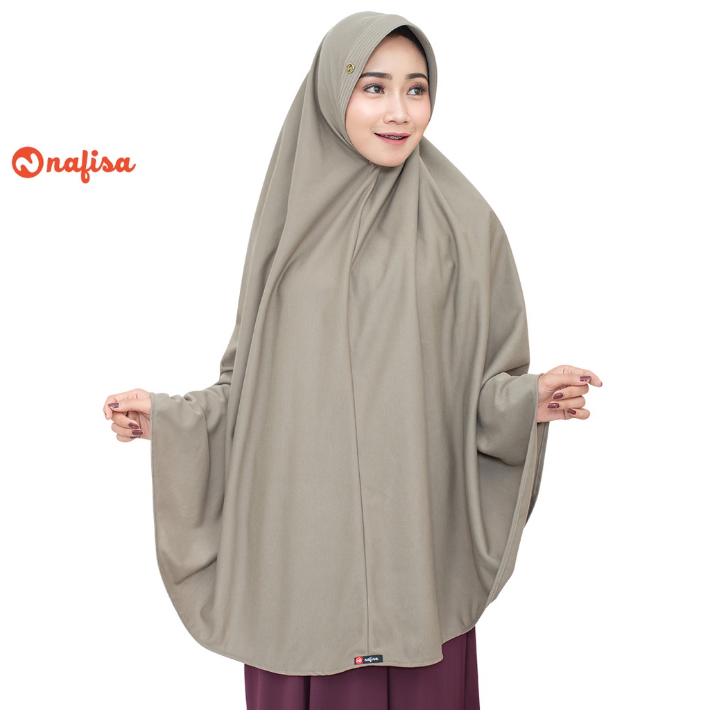 PROMO 12.12 Jilbab Bergo Nafisa ASHA | Jilbab Haji & Umroh | Hijab Instan Pad Muslimah | Jilbab Instan KAOS-COKLAT POLICE