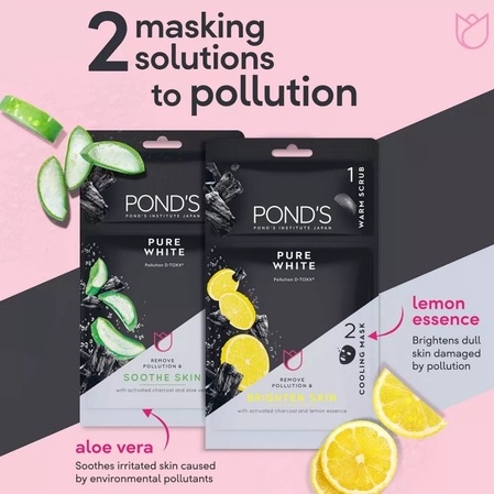 Pond's Pure White 2in1 Sheet Mask Brighten Skin 25g