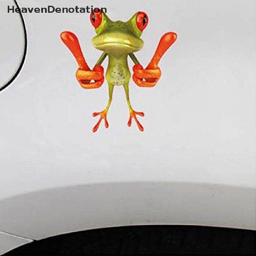 (Heavendenotation) 1pc Stiker Motif Katak Kartun 3d Untuk Dekorasi Jendela Mobil / Truk