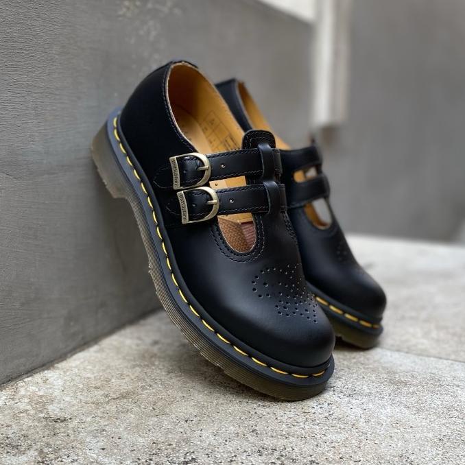 Sepatu Dr Martens Mary Jane Black Smooth Original termurah