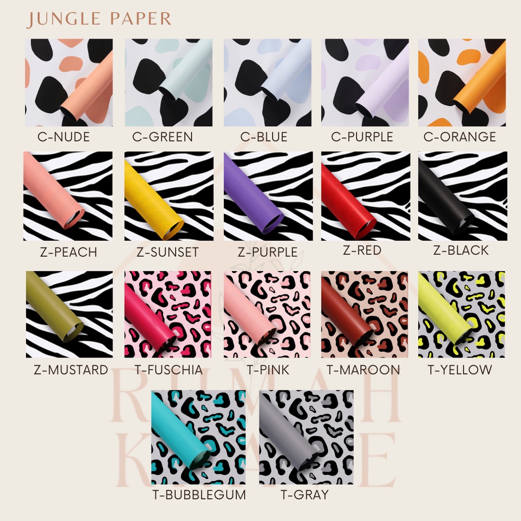 

RUMAH KRAVE - Animal Print Jungle Cellophane Wrapping Paper Kertas Bunga Buket Kertas Kado
