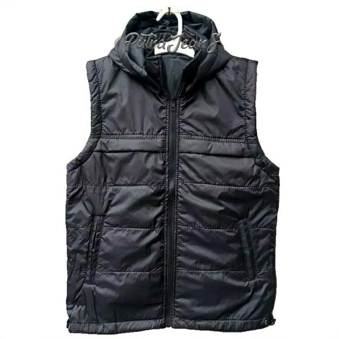 Rompi Parasut Hitam Vest Polos Pria Jaket Rompi Motor Anti Air Nevy Thebest