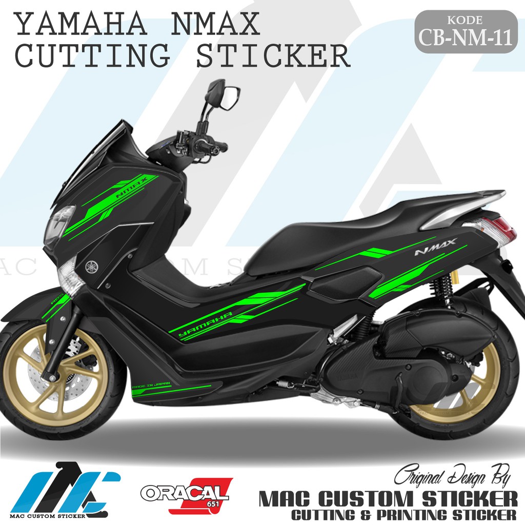 CB NM 11 - CUTTING STICKER NMAX SEMUA WARNA MOTOR - STIKER WARNA NEON GREEN - HIJAU STABILO