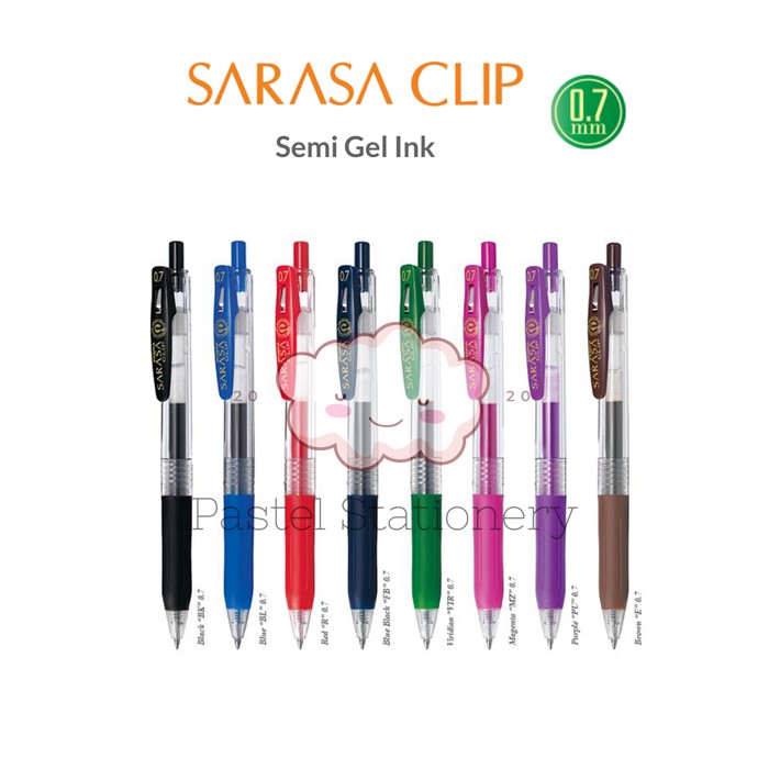 

Pulpen Gel Zebra Sarasa Clip Color 0.7mm - Bolpen Pena Pen Warna 0,7 mm