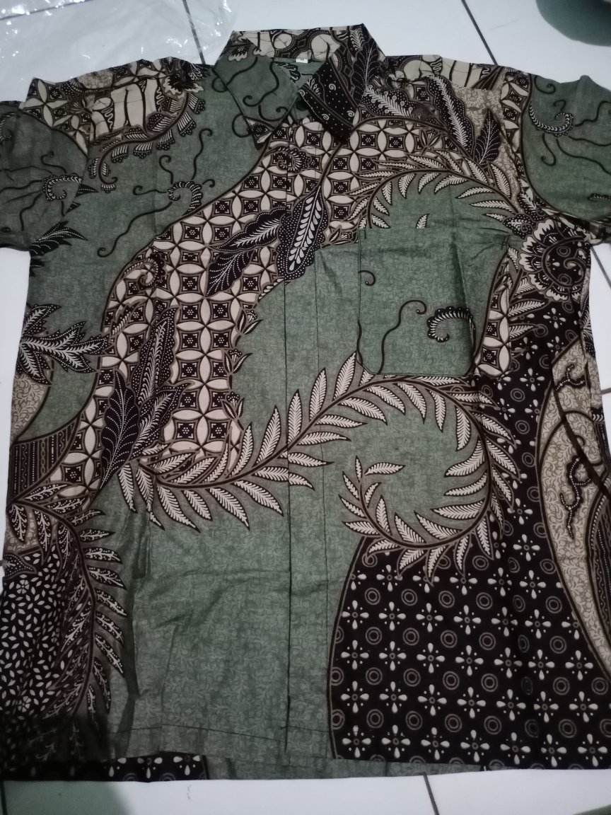 M, L, Xl, Xxl Hem Kemeja Batik Pria Lengan Pendek Terviral  Batik Original Pekalongan