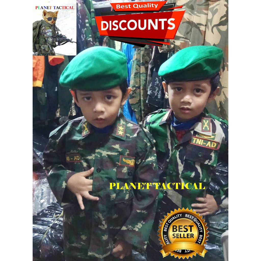 COD!!BAJU SERAGAM TNI AD LORENG ANAK KOSTUM GROSIR