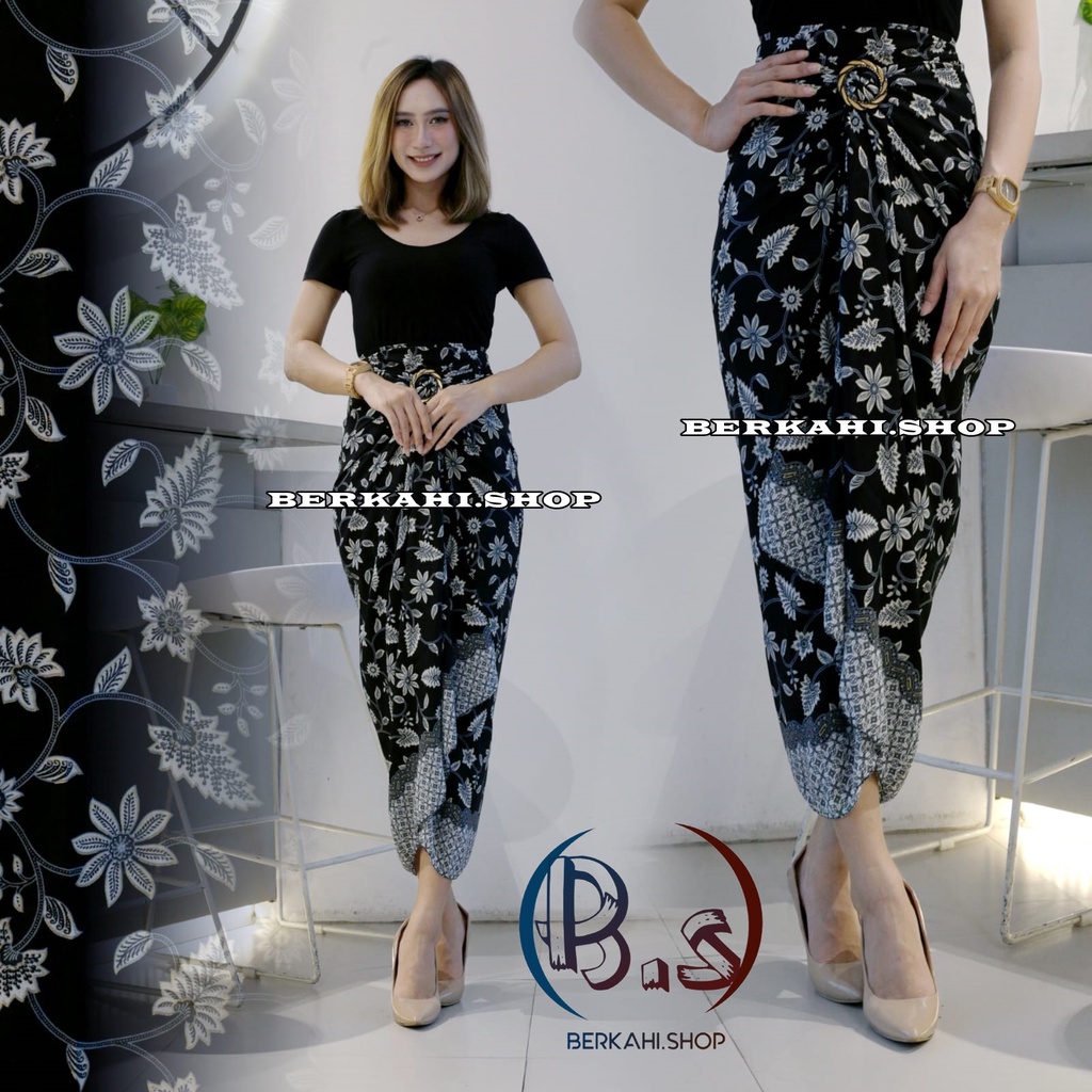 Rok Lilit Batik/Bawahan Kebaya/Modern Rok Serut Batik/rok lilit batik kain lilit murah/lilit batik modern motif LILI SILVER