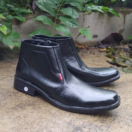 Kickers sepatu kerja kantor pria sepatu formal pantofel pria sepatu PDH pria kulit sapi asli hitam