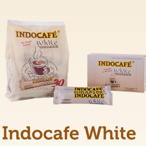 

INDOCAFE White Instant Coffee 10sticks x 12gr / Kopi Sachet Tanpa Gula